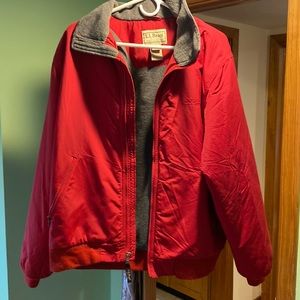 LL Bean red zip up jacket